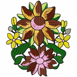 Flowers And Tree Embroidery Design 8